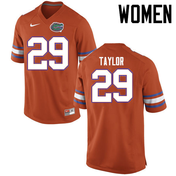 Women Florida Gators #29 Jeawon Taylor College Football Jerseys Sale-Orange